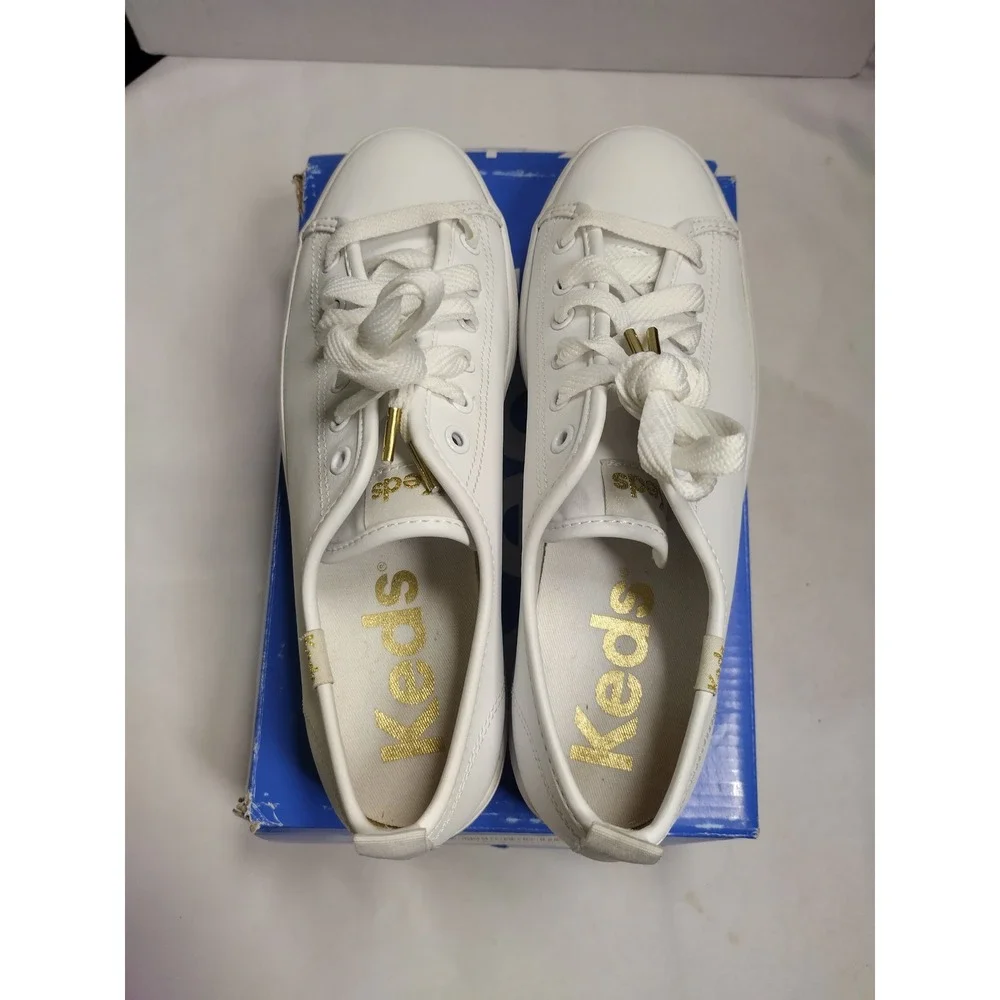 Keds Triple Up Leather White Platform Sneakers WH61626 Womens 8.5 M